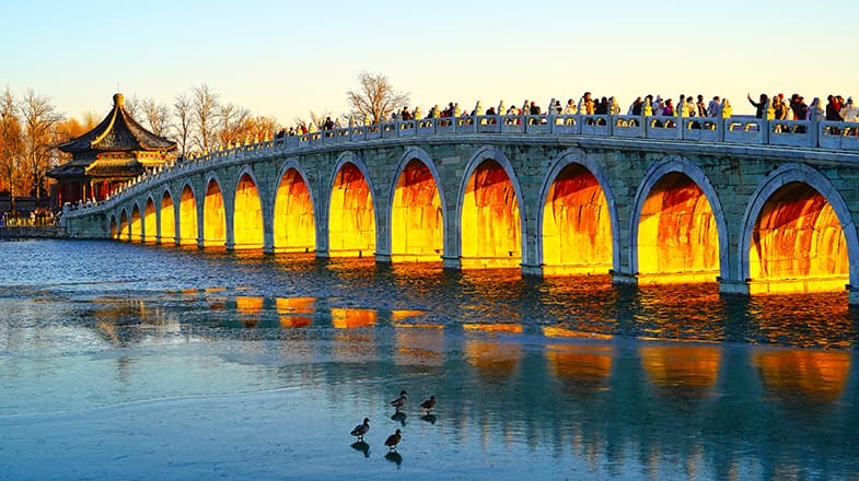 专家称颐和园十七孔桥“金光穿洞”现象可能是新型旅游资源