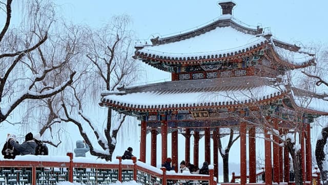 北京雪后景观变美 专家称将推出"雪景经济"